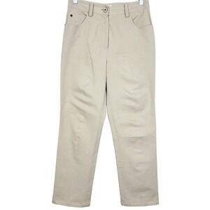 St. John Sport High Waist Khaki Straight Leg Pants 4